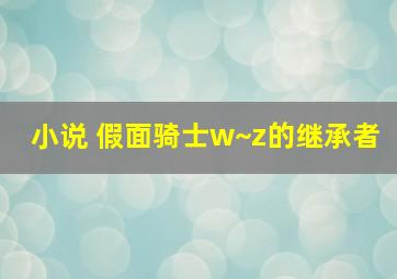 小说 假面骑士w~z的继承者